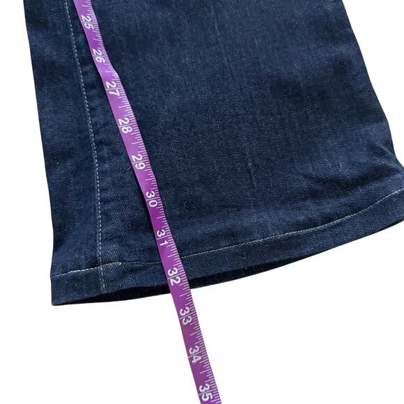 Paige Skyline Boot Jeans Women's Sz 10 30 Blue Dark wash Bootcut Mid Rise Boho - Picture 12 of 16